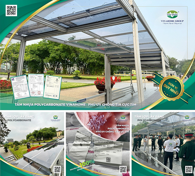 Tấm lợp Vinahome trải dài với hệ thống mái che di động tại Lăng Bác -0