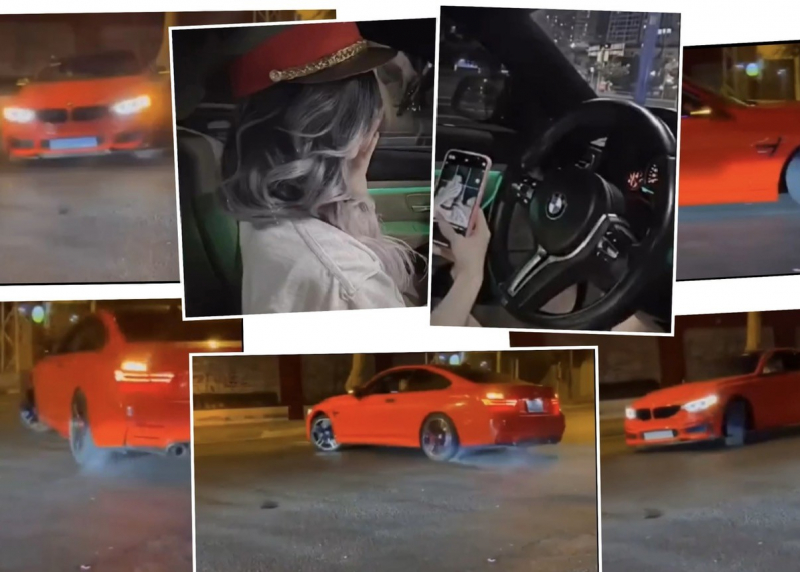 Con gái lái BMW drift xe “cháy đường”, cả mẹ và con bị phạt gần 20 triệu -0