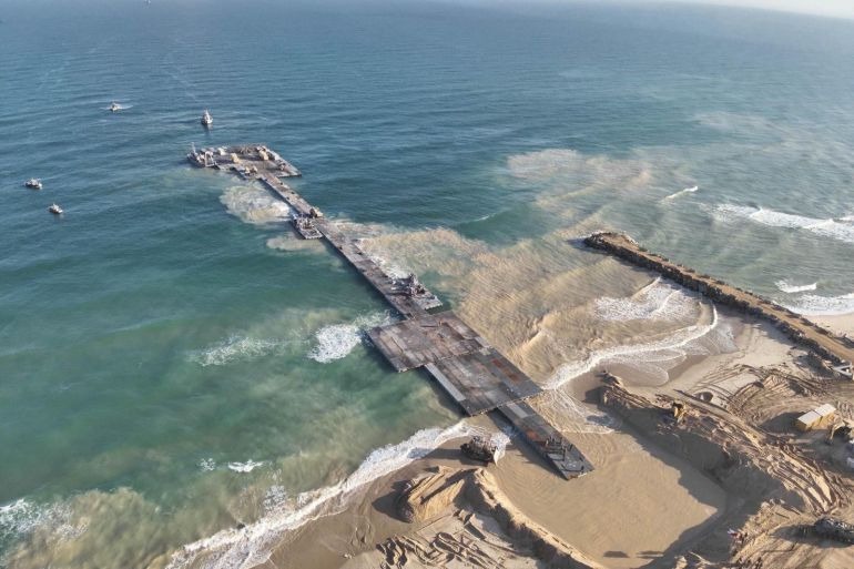 Mỹ chính thức dừng hoạt động bến tàu tạm tốn kém ngoài khơi Gaza -0