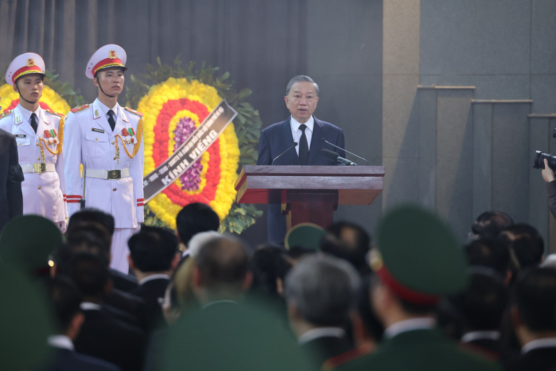 Toàn văn Lời điếu của Chủ tịch nước Tô Lâm tại Lễ truy điệu Tổng Bí thư Nguyễn Phú Trọng