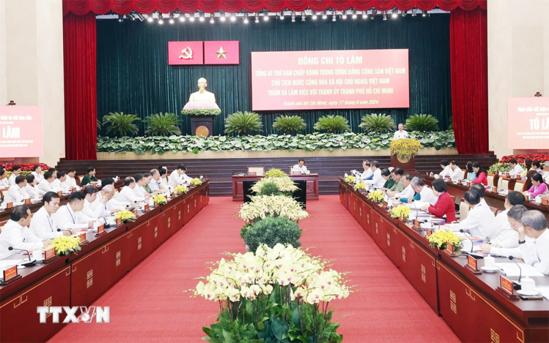 Tổng Bí thư, Chủ tịch nước Tô Lâm làm việc với Thành ủy Thành phố Hồ Chí Minh -0