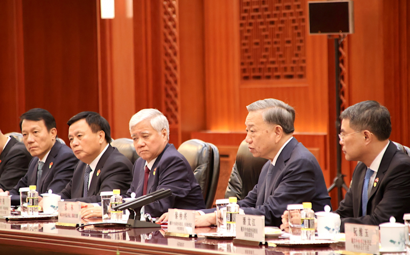 Tổng Bí thư, Chủ tịch nước Tô Lâm hội kiến Uỷ viên trưởng Nhân đại toàn quốc Trung Quốc Triệu Lạc Tế -0