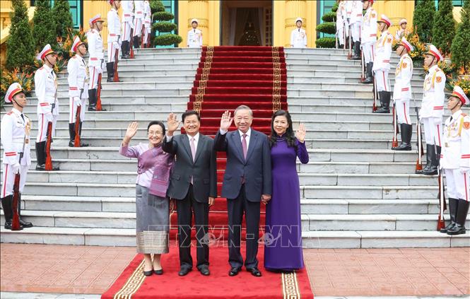 Tổng Bí thư, Chủ tịch nước Tô Lâm chủ trì Lễ đón Tổng Bí thư, Chủ tịch nước Lào -0