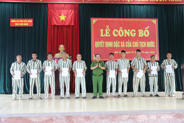 Nhiều trại giam công bố quyết định đặc xá cho phạm nhân -0