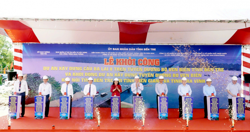 Phó Thủ tướng Thường trực Nguyễn Hòa Bình dự khởi công Dự án cầu Ba Lai 8 -0