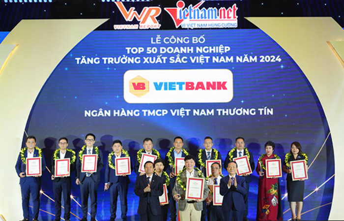 Vietbank được vinh danh Top 50 Doanh nghiệp tăng trưởng xuất sắc Việt Nam năm 2024 -0