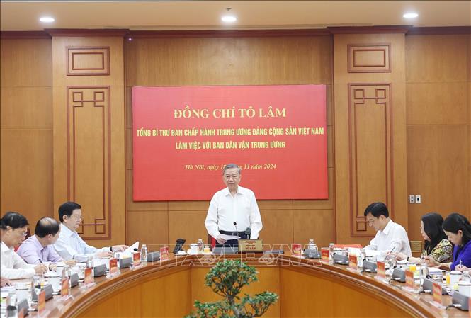 Tổng Bí thư Tô Lâm làm việc với Ban Dân vận Trung ương -0