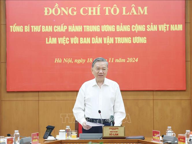 Tổng Bí thư Tô Lâm làm việc với Ban Dân vận Trung ương -0