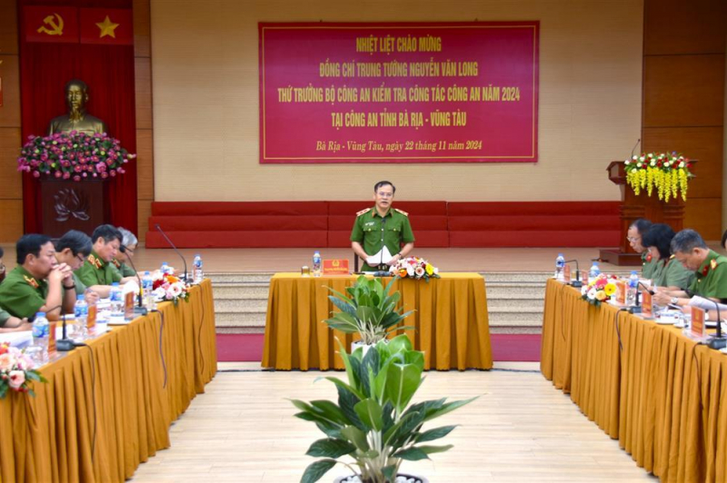 Deputy Minister Nguyen Van Long inspects Ba Ria-Vung Tau Provincial Police Department's work -0