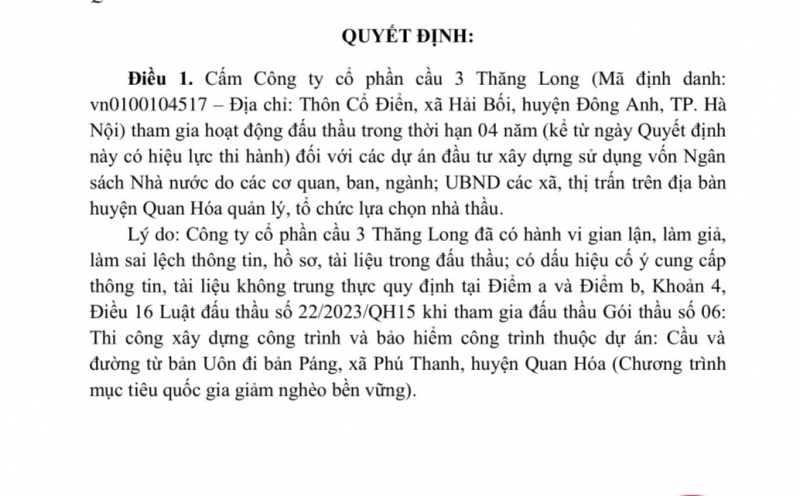 Cấm thầu 3 công ty, tịch thu hơn 1,7 tỷ đồng tiền bảo lãnh -0