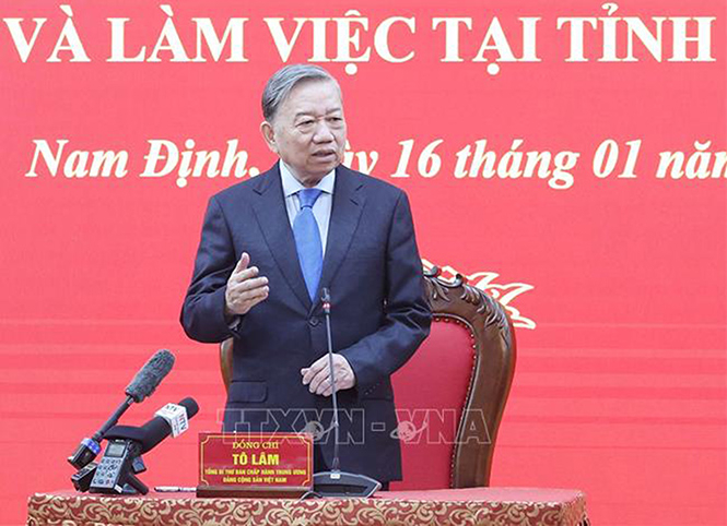 Tổng Bí thư Tô Lâm làm việc với Ban chấp hành Đảng bộ tỉnh Nam Định -0