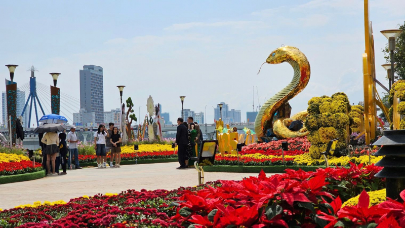 Bội thu khách tham quan, du lịch Đà Nẵng quyết định giữ đường hoa xuân đến tháng 5/2025 -0