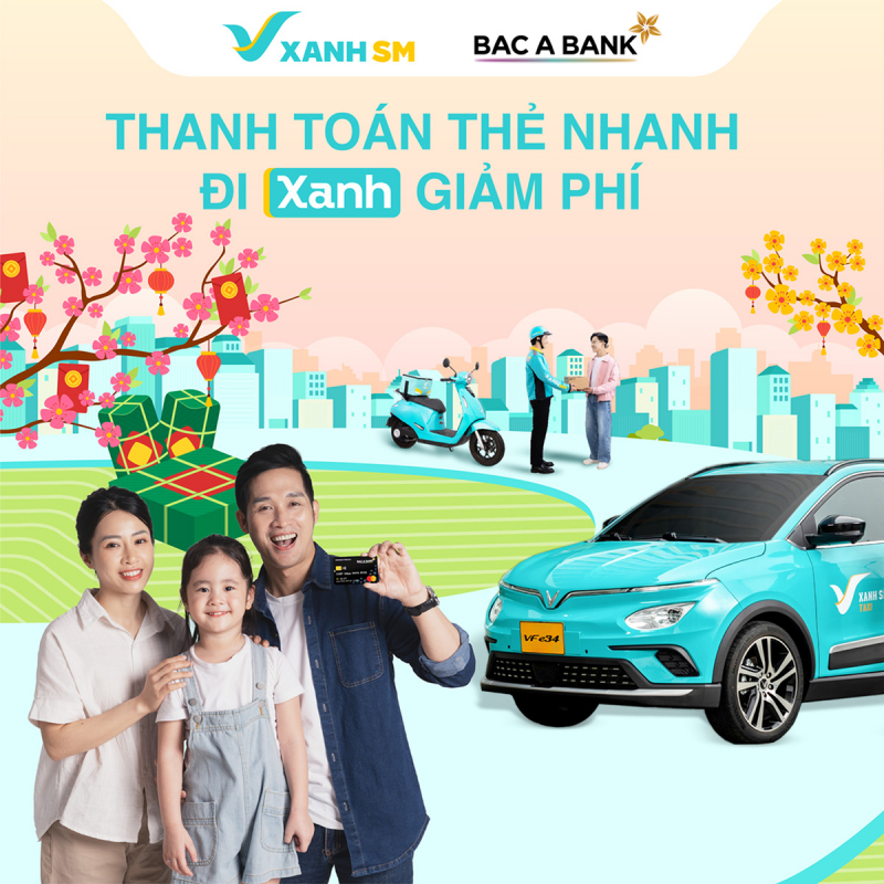 Giảm tới 30% khi đặt Xanh SM cho chủ thẻ tín dụng BAC A BANK -0