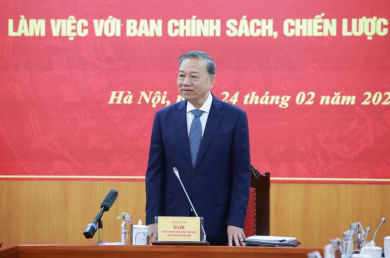 Tổng Bí thư làm việc với Ban Chính sách, chiến lược TW về mục tiêu tăng trưởng -0