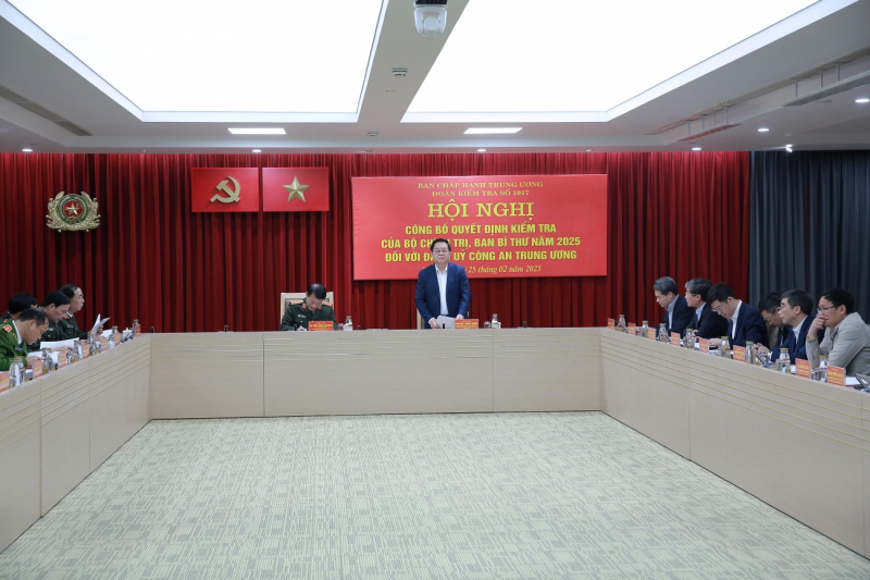 Công bố Quyết định kiểm tra của Bộ Chính trị, Ban Bí thư năm 2025 đối với Đảng ủy Công an Trung ương -0