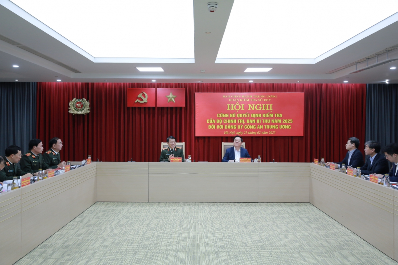 Công bố Quyết định kiểm tra của Bộ Chính trị, Ban Bí thư năm 2025 đối với Đảng ủy Công an Trung ương -0