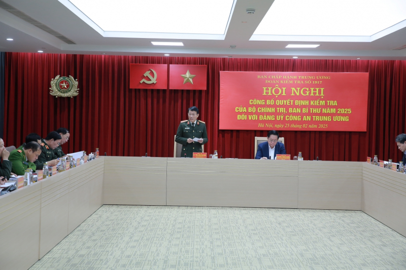 Công bố Quyết định kiểm tra của Bộ Chính trị, Ban Bí thư năm 2025 đối với Đảng ủy Công an Trung ương -0