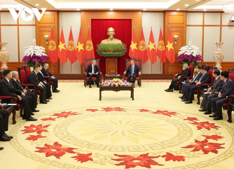 Tổng Bí thư Tô Lâm tiếp Thủ tướng Cộng hòa Kyrgyzstan Adylbek Kasimalyev -0