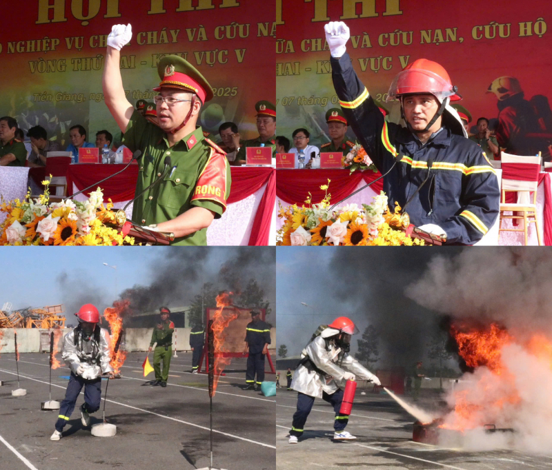 Sôi nổi hội thi thể thao nghiệp vụ chữa cháy và cứu nạn, cứu hộ tại khu vực miền Tây -1