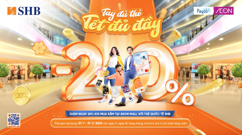 Siêu ưu đãi tại Aeon Mall dành cho chủ thẻ quốc tế SHB -0