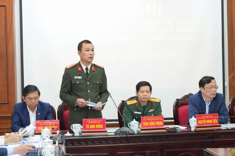 Thông qua kết quả kiểm tra của Bộ Chính trị, Ban Bí thư đối với Tỉnh ủy Hà Nam -0