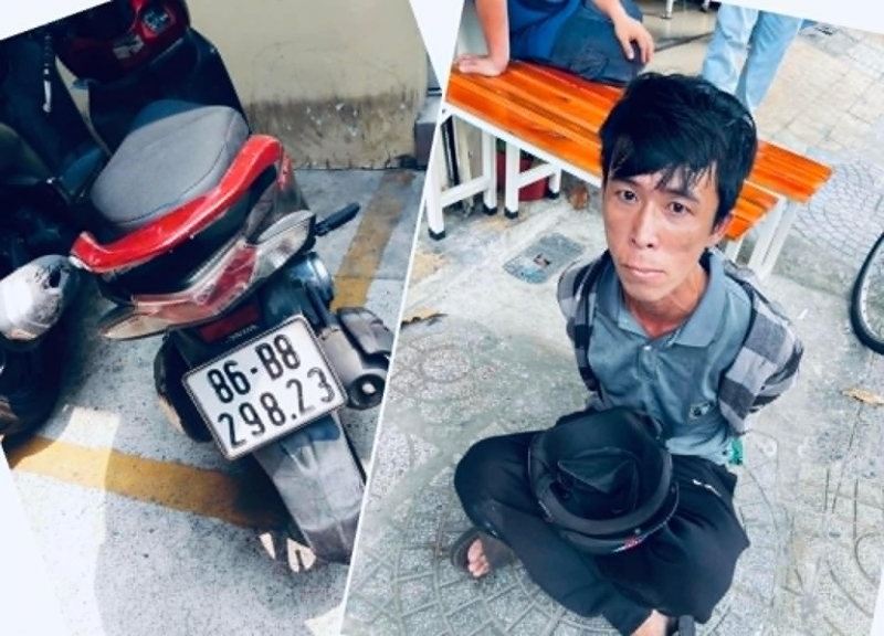 Nghe tiếng truy hô, 2 người đi đường đuổi bắt đối tượng trộm xe tay ga -0