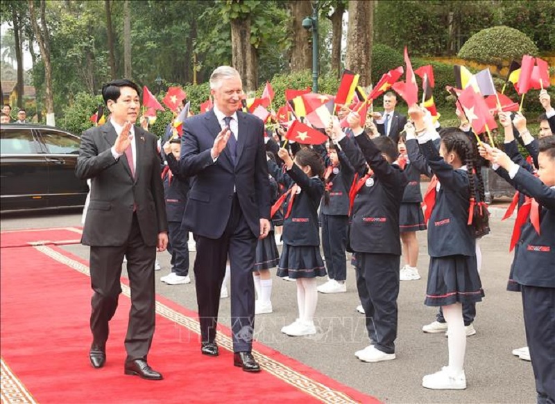 Chủ tịch nước Lương Cường chủ trì lễ đón cấp Nhà nước Nhà Vua Vương quốc Bỉ -0