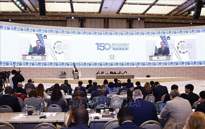 Chủ tịch Quốc hội Trần Thanh Mẫn phát biểu tại Phiên toàn thể cấp cao Đại hội đồng IPU-150 -0