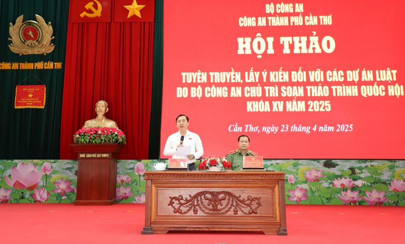 Công an TP Cần Thơ tổ chức hội thảo góp ý các dự án luật do Bộ Công an soạn thảo -0