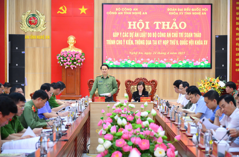 Nghệ An: Tổ chức Hội thảo góp ý các Dự án Luật do Bộ Công an chủ trì soạn thảo -0