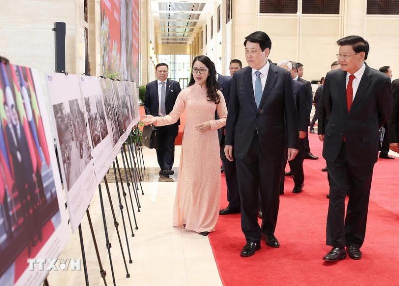 Chủ tịch nước Lương Cường dự chương trình Giao lưu hữu nghị Việt-Lào -0