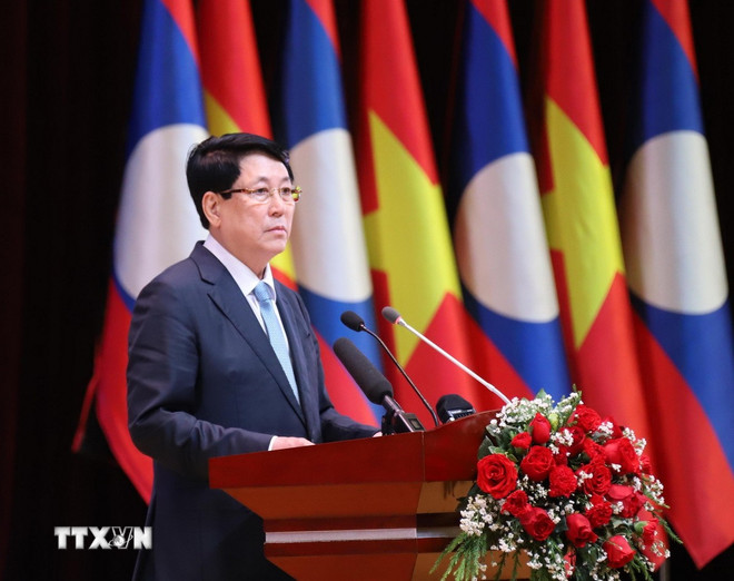 Chủ tịch nước Lương Cường dự chương trình Giao lưu hữu nghị Việt-Lào -0