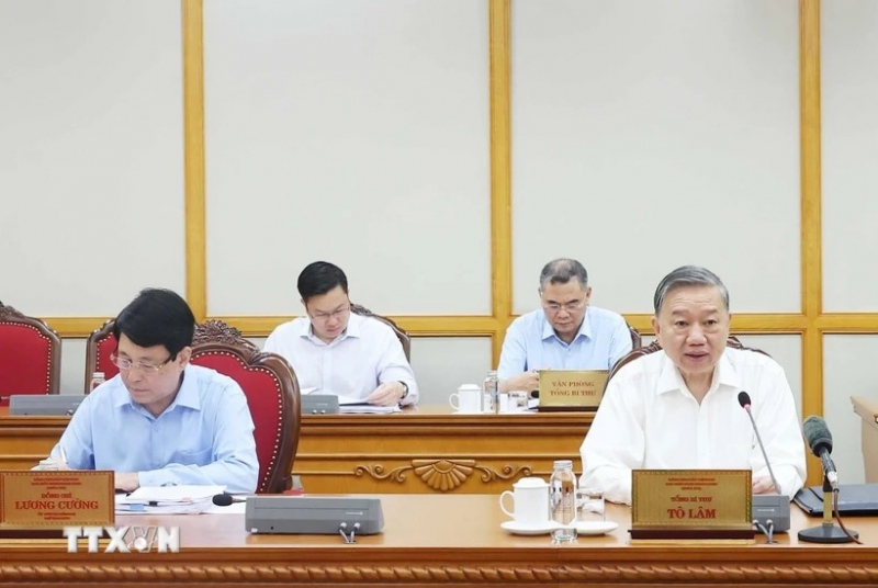 Tổng Bí thư Tô Lâm chủ trì họp cho ý kiến về tiến độ sắp xếp tổ chức bộ máy -0