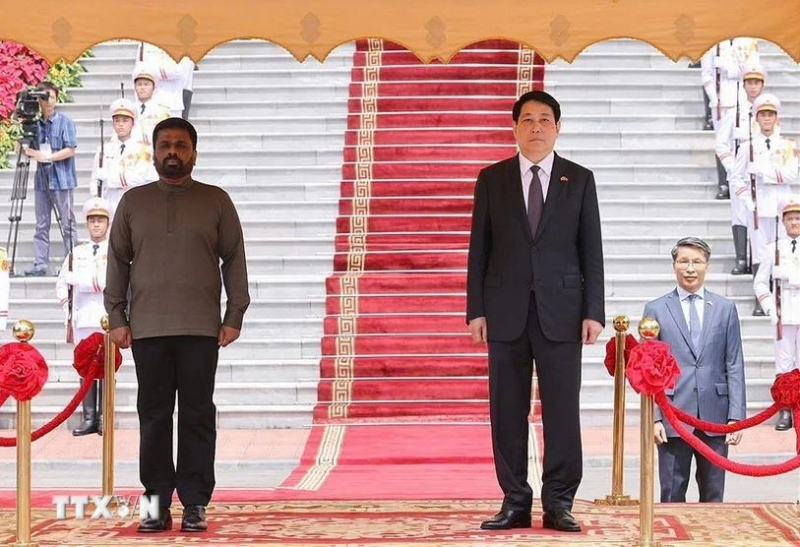 Chủ tịch nước Lương Cường chủ trì lễ đón chính thức Tổng thống Sri Lanka -0