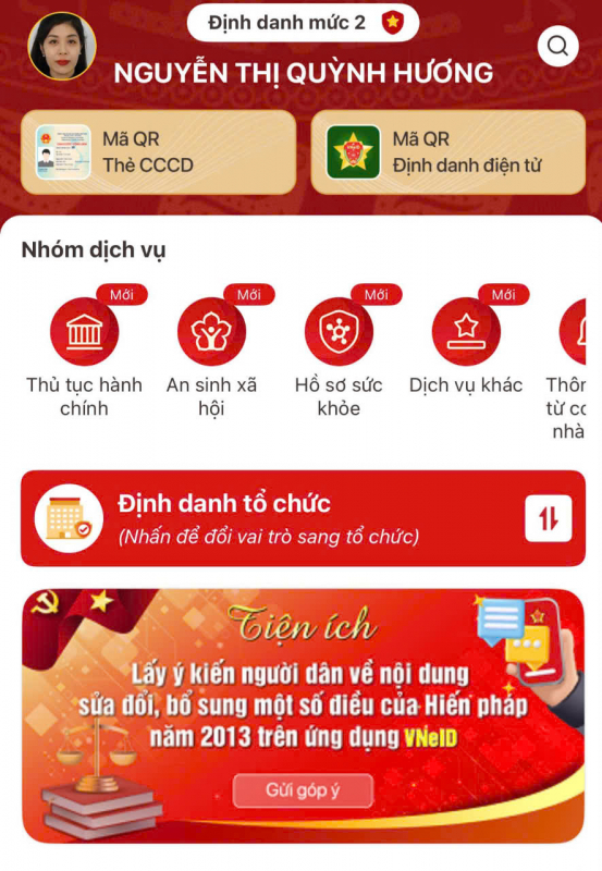 Các thao tác trên ứng dụng VNeID về Dự thảo sửa đổi, bổ sung một số điều của Hiến pháp năm 2013 -0