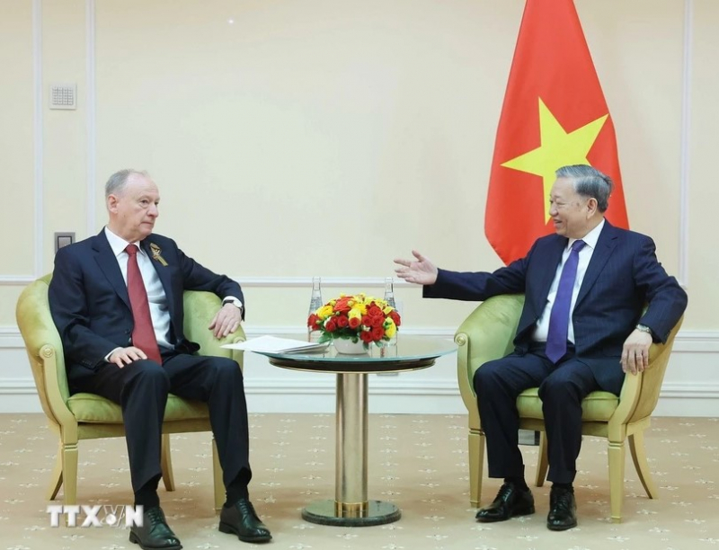 Tổng Bí thư Tô Lâm gặp Chủ tịch Đảng Cộng sản Liên bang Nga -0