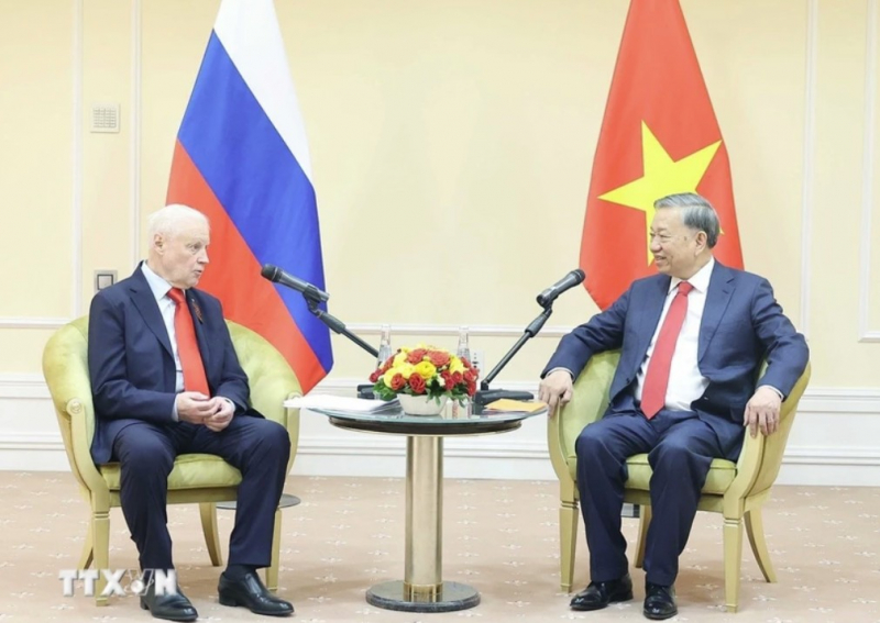 Tổng Bí thư Tô Lâm gặp Chủ tịch Đảng Nước Nga Công bằng-Những người yêu nước-Vì sự thật -0