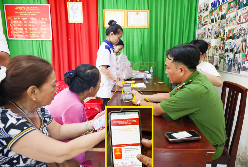 Công an TP Cần Thơ triển khai lấy ý kiến nhân dân về sửa đổi Hiến pháp năm 2013 qua ứng dụng VneID -1