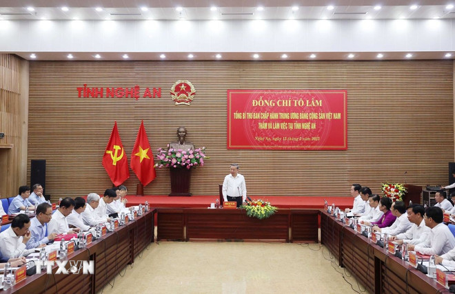 Tổng Bí thư: Nghệ An phải trở thành điển hình phát triển địa phương hiện đại trong kỷ nguyên mới -0