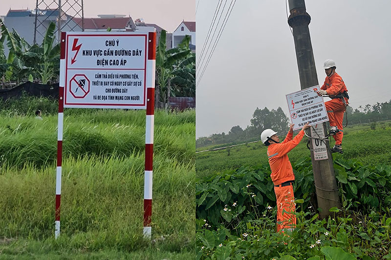 EVNHANOI khuyến cáo tai nạn từ các vụ thả diều gần đường dây điện -0