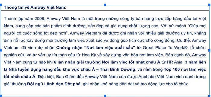Amway đứng Top 6 “Nơi làm việc xuất sắc hàng đầu Việt Nam 2025