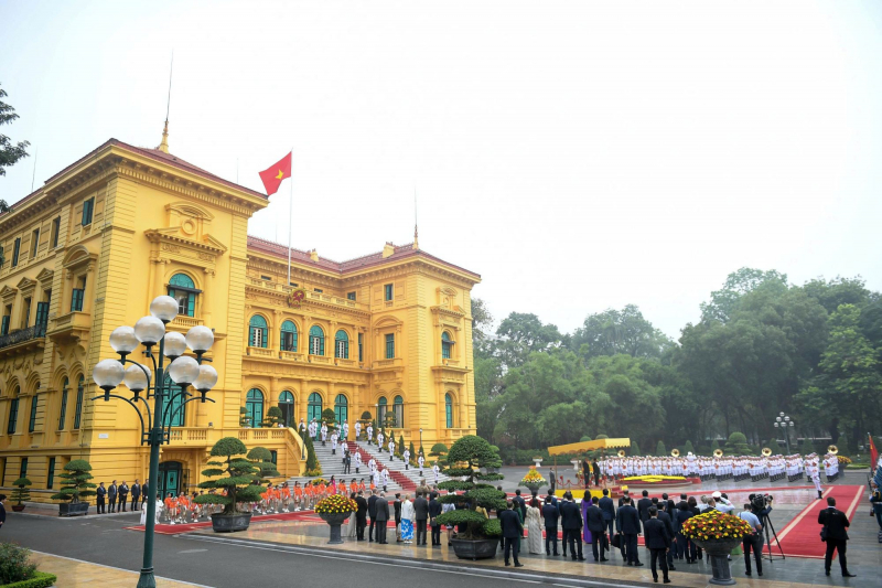 Chủ tịch nước Lương Cường chủ trì lễ đón Tổng thống Hungary Sulyok Tamas -0