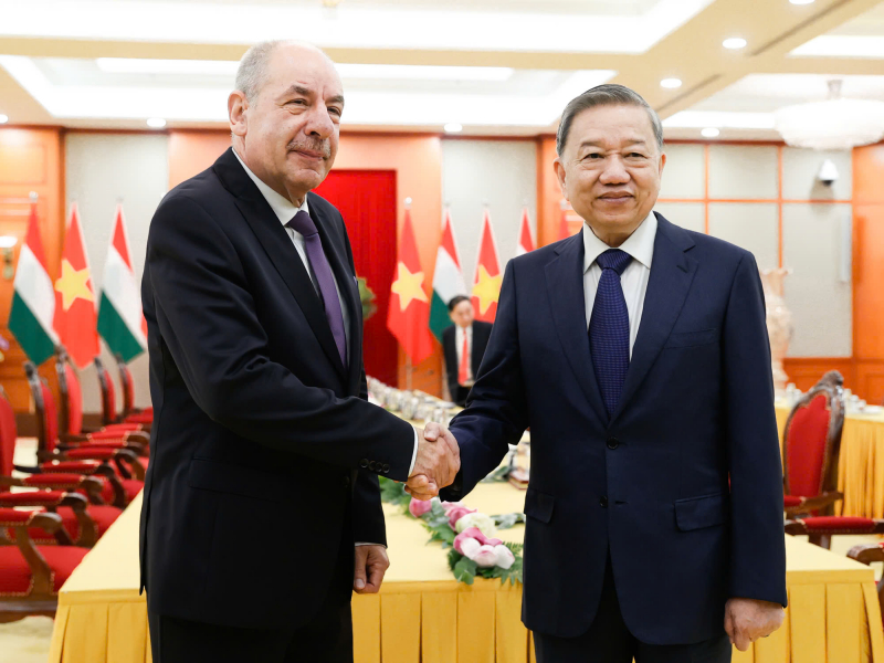 Tổng Bí thư Tô Lâm hội kiến Tổng thống Hungary Sulyok Tamás  -0