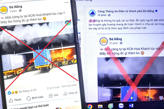 “Big fire at Hoa Khanh Industrial Park” is fabricated information -0
