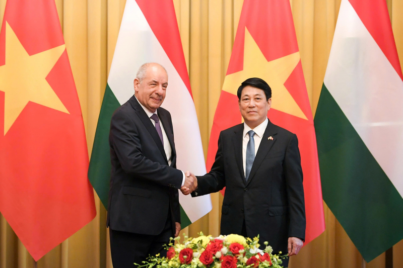 Chủ tịch nước Lương Cường chủ trì lễ đón Tổng thống Hungary Sulyok Tamas -1