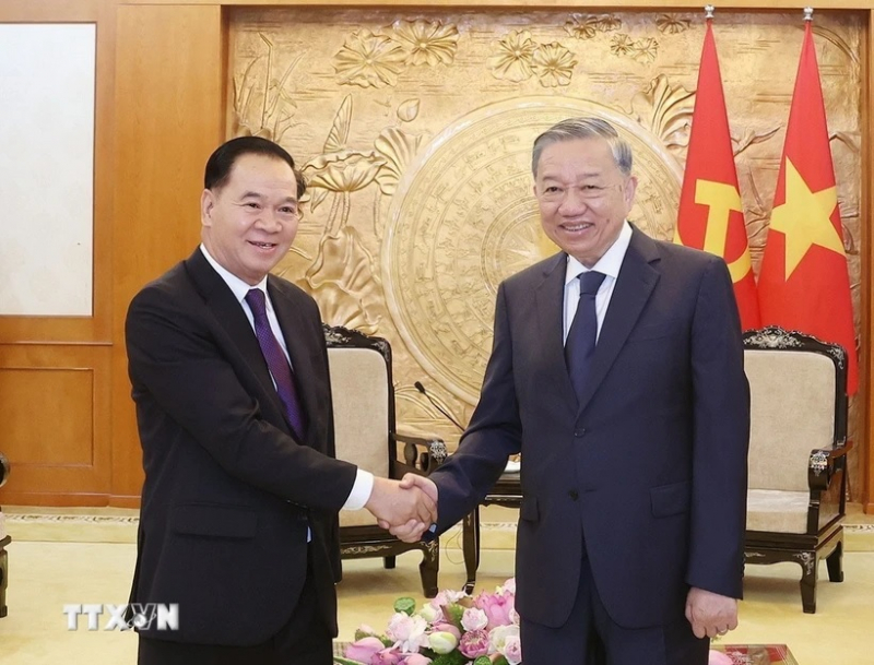 Tổng Bí thư Tô Lâm tiếp Chánh Văn phòng Trung ương Đảng Nhân dân Cách mạng Lào -0