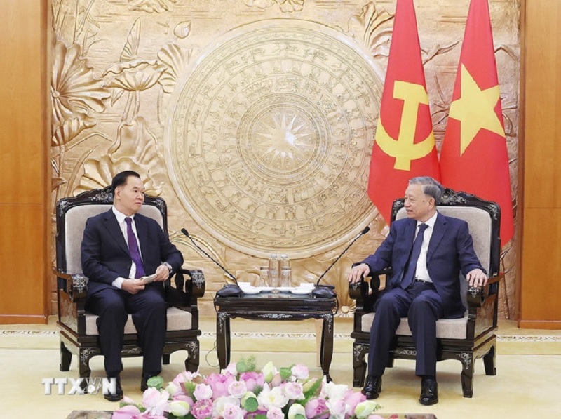 Tổng Bí thư Tô Lâm tiếp Chánh Văn phòng Trung ương Đảng Nhân dân Cách mạng Lào -0