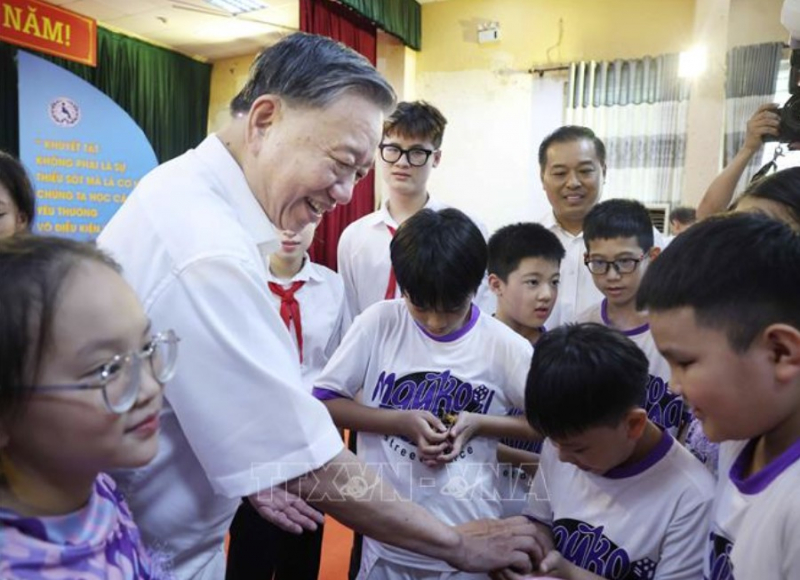 Tổng Bí thư Tô Lâm thăm hai trường học chuyên biệt tại Hà Nội -0