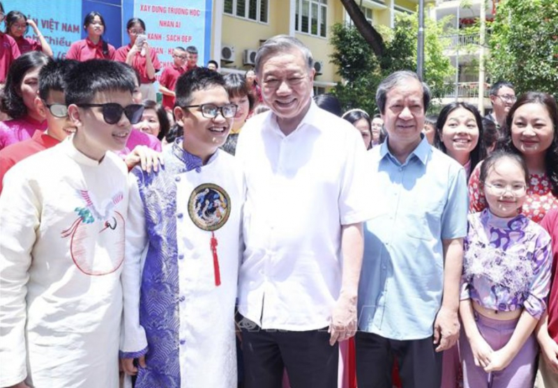 Tổng Bí thư Tô Lâm thăm hai trường học chuyên biệt tại Hà Nội -0