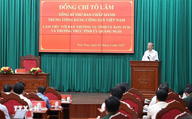 Tổng Bí thư: Kon Tum và Quảng Ngãi sau khi hợp nhất sẽ thành cực tăng trưởng mới -0